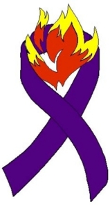 The purple ribbon to honor fallen firefighters